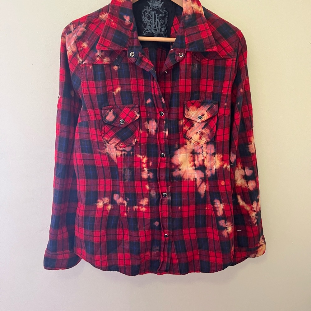 Plaid Flannel Shirt - Red and Black